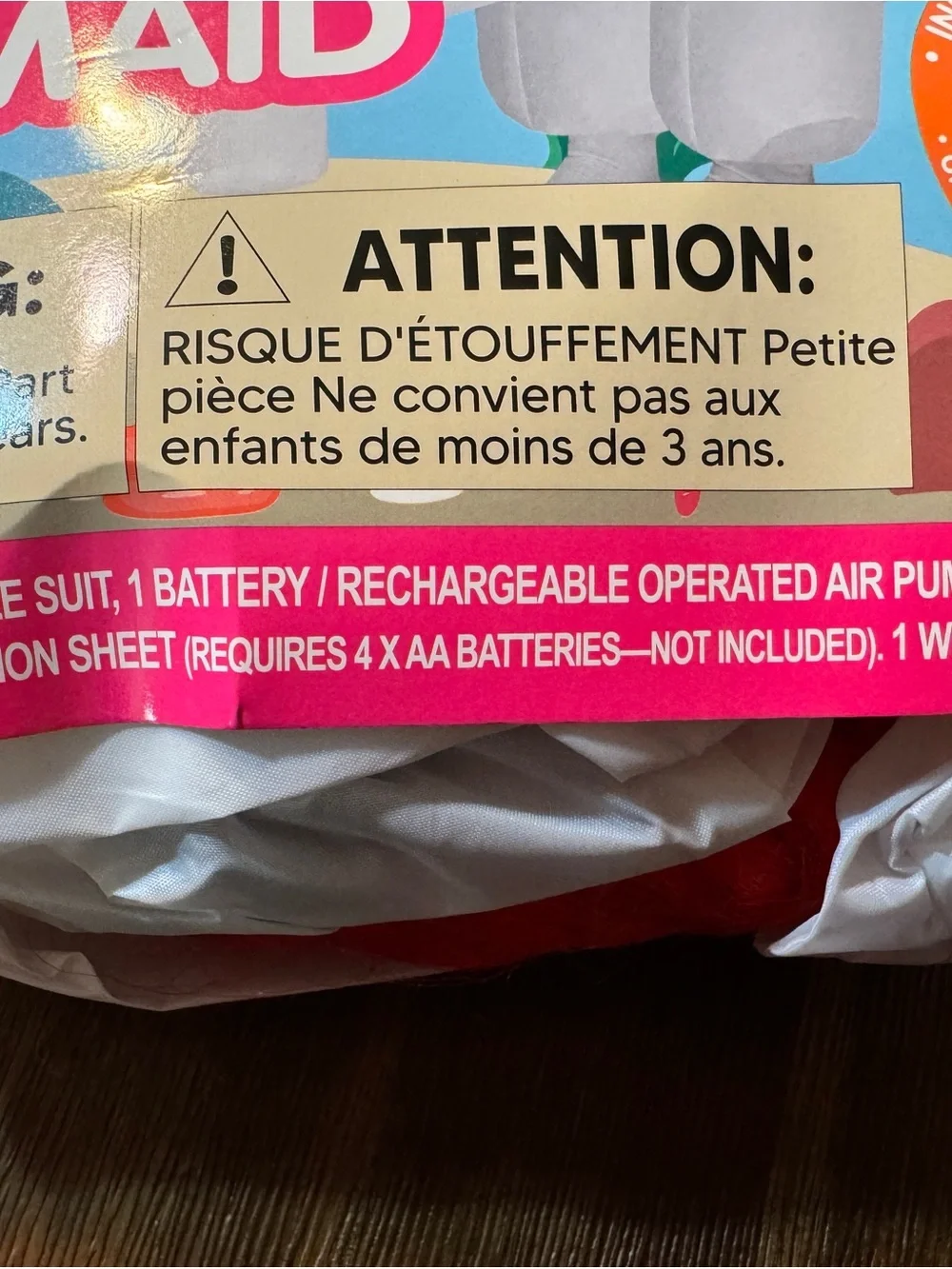 NWT - Puff Me Up Inflatable Mermaid in Bathtub Costume Child 7–10